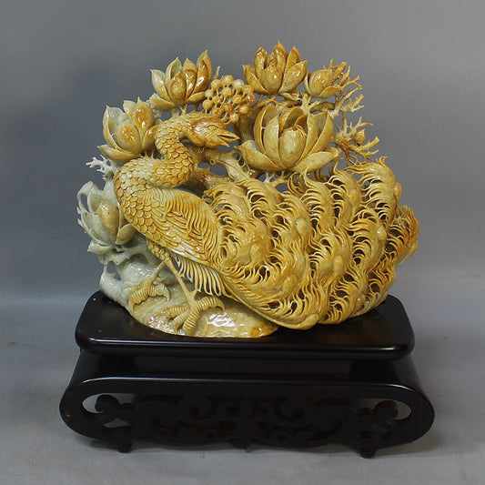 Lucky Bird: Peacock( made from Dushan jade)